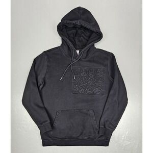 Dutch Bros 1992 Hoodie Mens Large Black Raised Embossed Heavyweight Sweatshirt